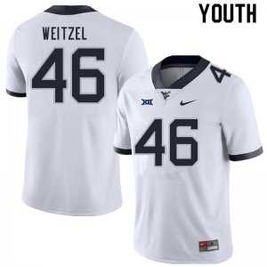 Youth West Virginia Mountaineers NCAA #46 Trace Weitzel White Authentic Nike Stitched College Football Jersey YF15S48OR